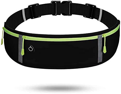 LonEasy Cinturón Reflectante para Correr, Bolso Impermeable de Cintura para Hombres y Mujeres con Conector para Auriculares - Ideal para Caminar, Ciclismo, Maratón