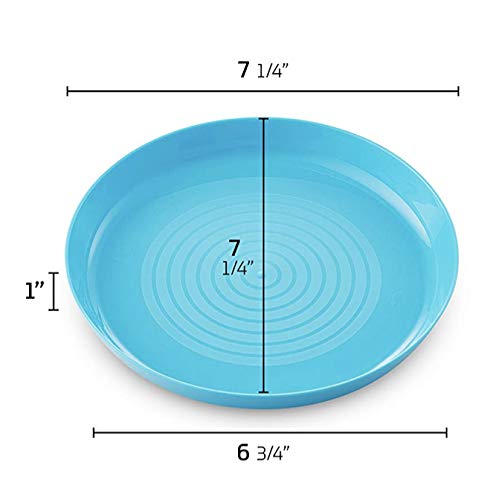 Klickpick Home - Platos para niños, 12 platos de plástico para niños, reutilizables, 6 colores brillantes, apto para lavaplatos, microondas, sin BPA, para niños y niños pequeños