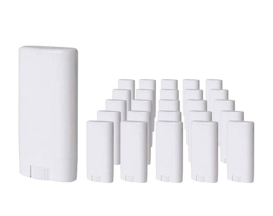 Empty Plastic Oval Deodorant Containers Lip Balm Tubes with Lid Caps 15ML for Lipstick, Crayon,chapstick,homemade Lip Balm,BPA Free (50 Pcs)