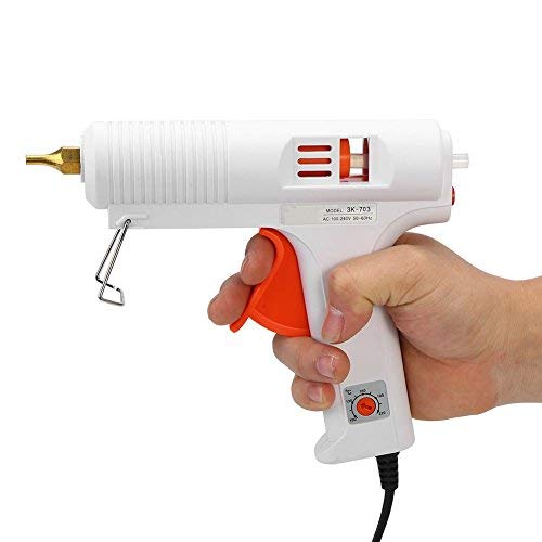 Fdit - Hot Melt Pistola de pegamento resistente ajustable temperatura de fusión pistola de pegamento 110 W tamaño completo Flexible disparador para Manualidades