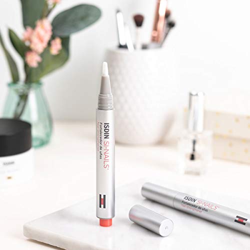 ISDIN SI-NAILS Fortalecedor con ácido hialurónico para uñas débiles y dañadas, hidrata también las cutículas, Acabado Invisible, 2.5 ml