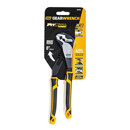 GEARWRENCH Pitbull K9 - Alicates de lengüeta y ranura de doble material de 8 pulgadas, 82169C