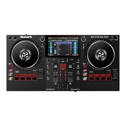 Controlador DJ Numark Mixstream Pro+ en Negro con Pantalla Táctil de 7 Pulgadas y Streaming por Wifi