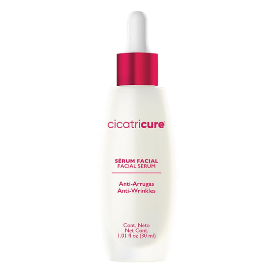 CICATRICURE - Sérum Facial Anti-arrugas. Con biotecnología molecular tensa, tonifica, rellena y disminuye arrugas en 2 semanas. Para todo tipo de piel. Presentación con 30ml