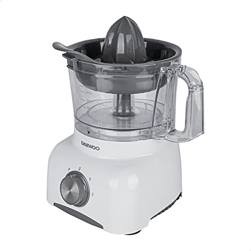 DAEWOO Procesador de alimentos de 2 velocidades más pulso, recipiente 1.2 Lts., mando de control de velocidad, doble bloqueo de seguridad, patas antideslizantes, potente motor de 600W