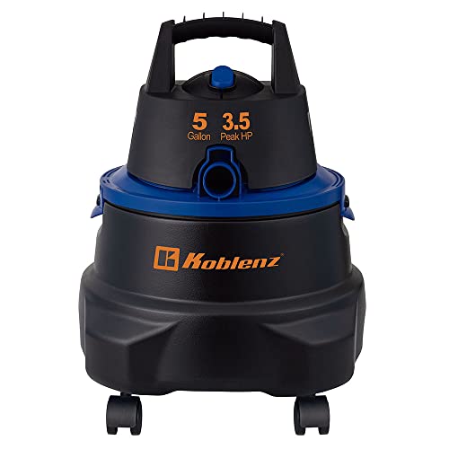 Koblenz WD-5 MA - Aspiradora Seco Mojado 3 en 1 con Sistema de Expulsión de Aire, Cable eléctrico y Accesorios, Tanque con Capacidad de 5 galones y Motor de 3.5 HP