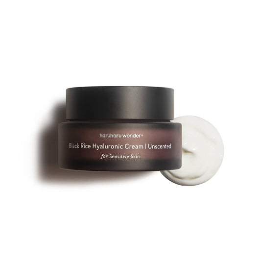 HARUHARU Wonder Black Rice Hyaluronic Cream (sin perfume) 1.69 onzas líquidas / 1.7 fl oz | Sin fragancia para pieles sensibles | Vegano, libre de crueldad, EWG verde