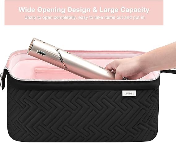 ASVEL Funda De Viaje, Compatible Con Dyson Airwrap/Shark Flexstyle, Hair Tools Bolsa De Viaje, impermeable, para Secadores De Pelo, Peines, Planchas De Pelo (Negro)