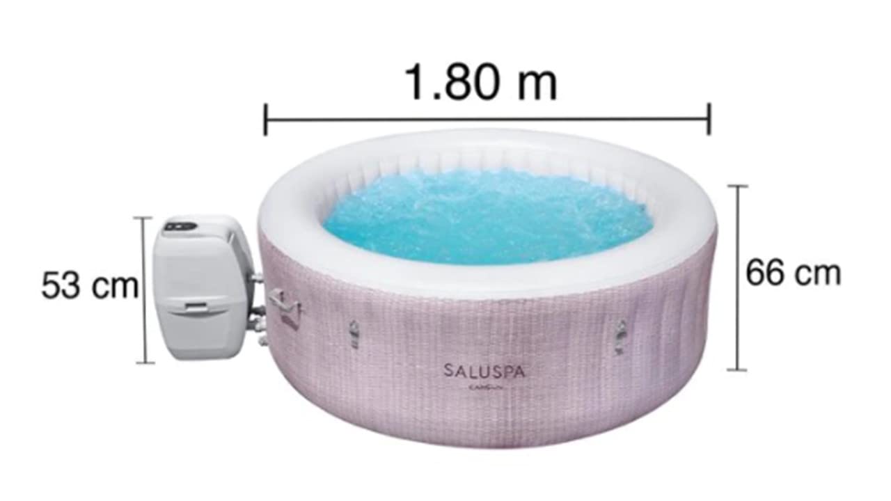 Saluspa Spa Jacuzzi 2-4 adultos mod Cancún 1.80x.66cm caja Bestway