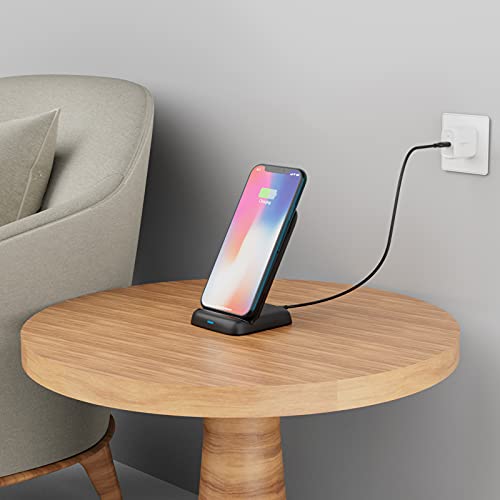 Soporte de Carga Inalámbrico Amazon Basics Negro Certificado Qi de 10 W