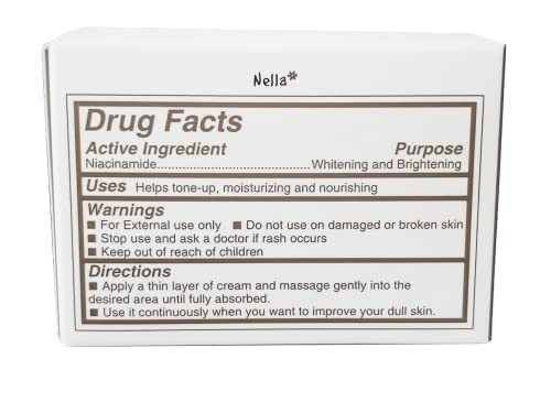 Nella Oneday Whitener, White Snow Whitening and Brightening Ferment Cream, Radiant Tone-Up, Korean Beauty, 1.76 Ounce