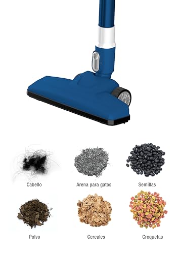 Koblenz Lyra, Aspiradora Vertical Ciclónica 3-en-1, Stick Vac, Aspiradora de Mano y de Bastón, Cable de 5m, Copa de Polvo de 400ml, Sin Bolsa, 2 Sistemas de Filtrado, Accesorios Incluidos, Color Azul