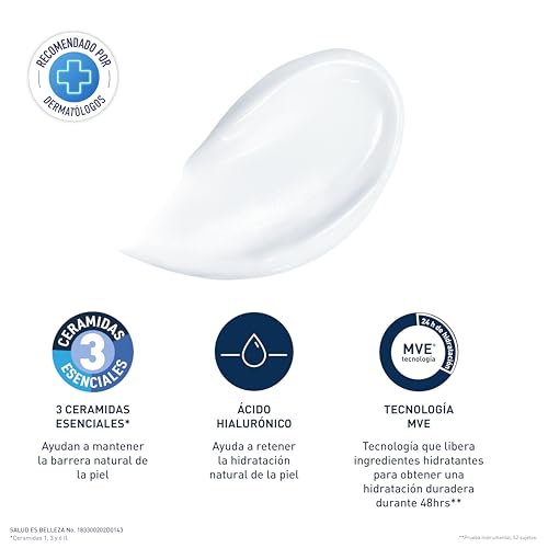 CeraVe Crema Hidratante |542gr| Hidrante diario para rostro y cuerpo para piel normal a seca