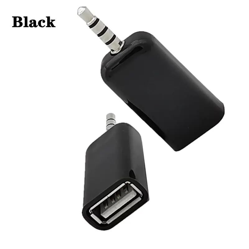 Adaptadores de Audio AUX a USB A ThtRht Negro Paquete de 2 para Coche
