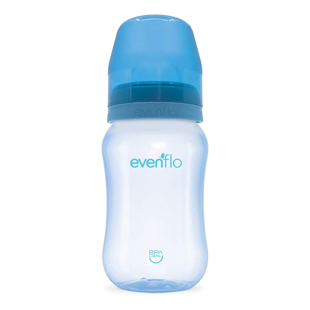 Biberón Evenflo Azul Anticólicos Cuello Ancho Niño 9oz/270ml 3 Piezas Flujo Medio