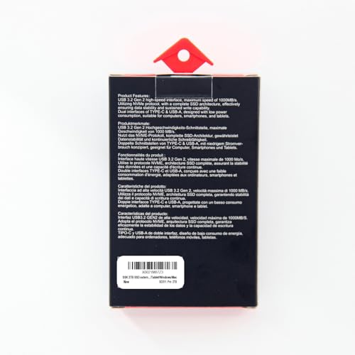Disco Duro Externo SSD SSK Negro 2 TB USB 3.2 Gen 2 Tipo C y USB A