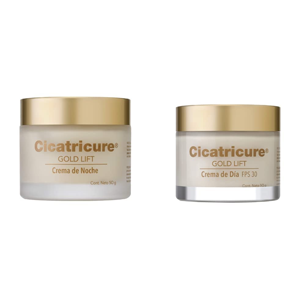 Cicatricure GOLD LIFT, Crema de Noche, reduce arrugas gravitacionales,tarro 50 g + GOLD LIFT, Crema de Día, reduce arrugas gravitacionales tarro 50 g