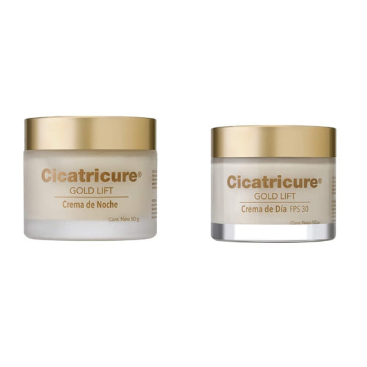 Cicatricure GOLD LIFT, Crema de Noche, reduce arrugas gravitacionales,tarro 50 g + GOLD LIFT, Crema de Día, reduce arrugas gravitacionales tarro 50 g