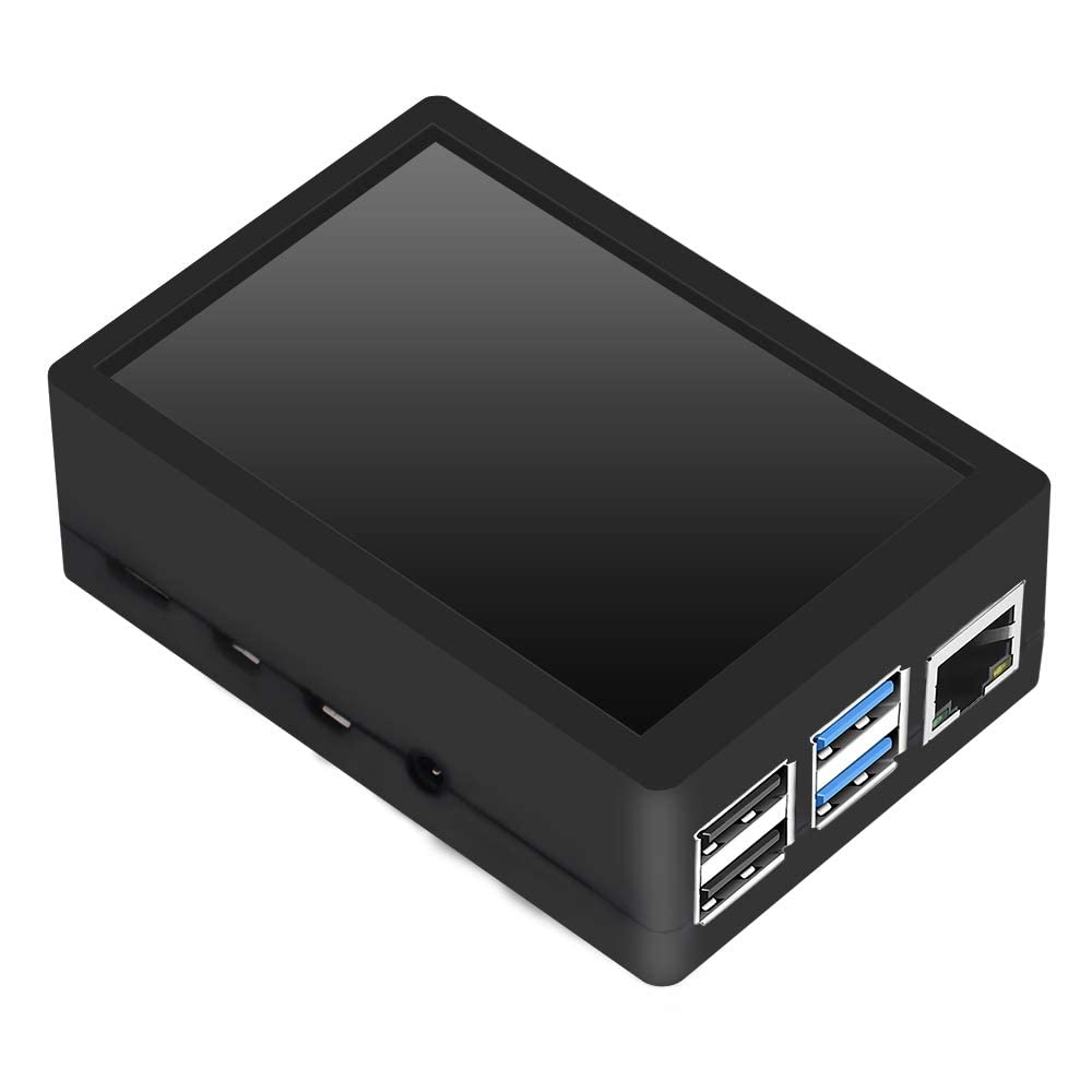 GeeekPi - visualización táctil de 3.5 pulgadas con funda para Raspberry Pi 4, con ventilador y disipadores de calor, visualización LCD TFT de resolución de 320 x 480 para Raspberry Pi 4 Modelo B