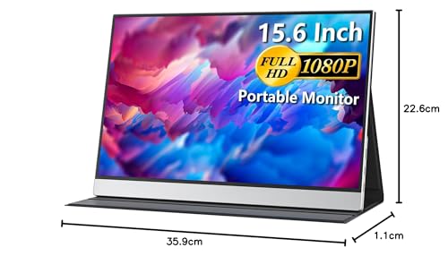 Cocopar - Monitor portátil para portátil - Monitor de viaje FHD HDR de 15.6 pulgadas 1080P con USB-C HDMI para laptop, PC, Mac, Surface Xbox PS4/5, VESA Montable