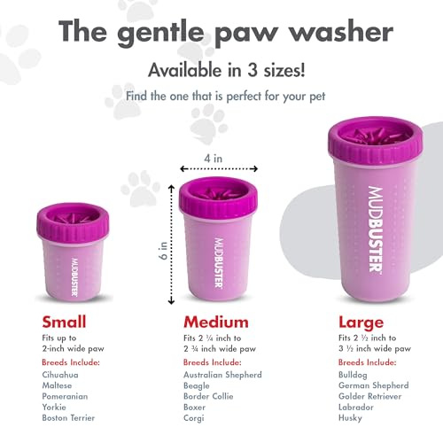 Dexas MudBuster - Limpiador portátil para patas de perro en fucsia para perros y gatos