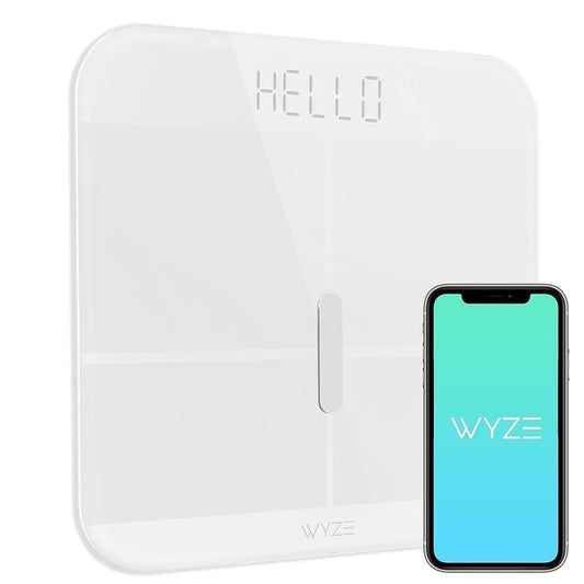Báscula Digital WYZE Smart Scale X Blanca con Monitor de Frecuencia Cardíaca para Composición Corporal