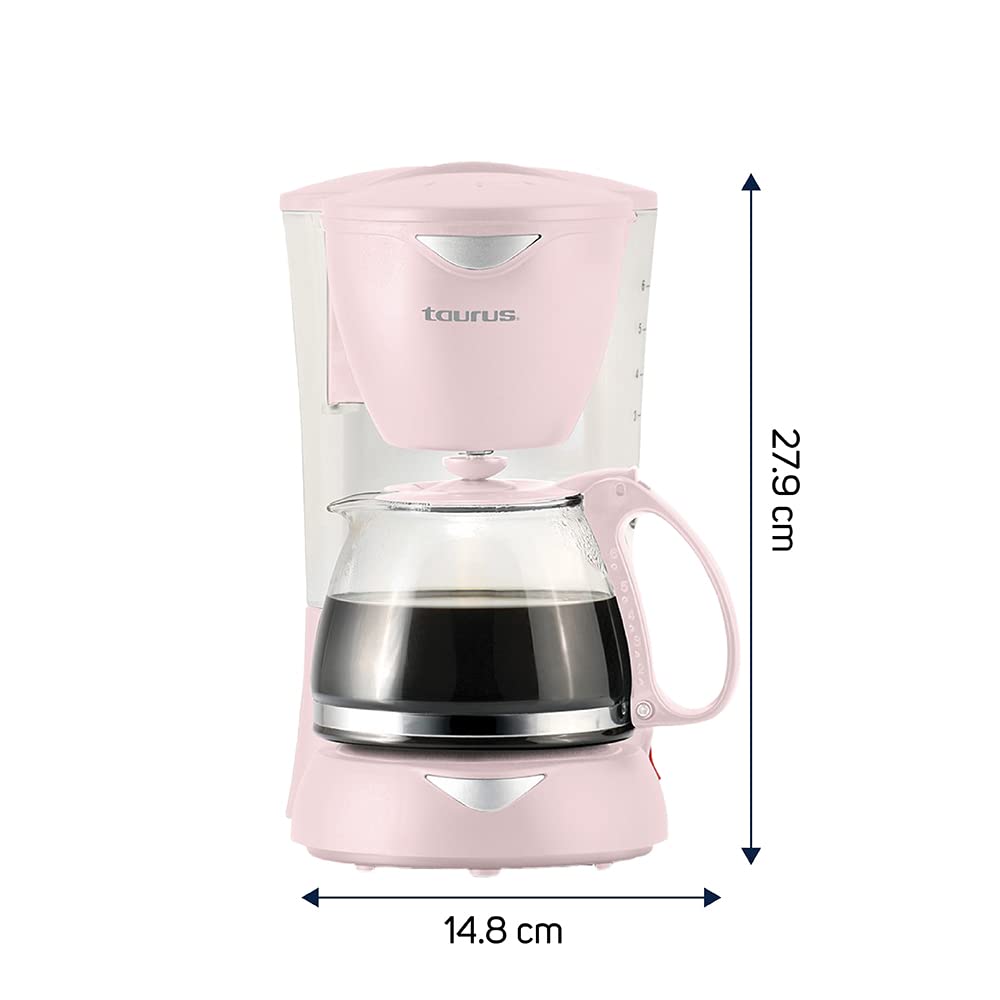 Cafetera de Goteo Taurus Ribbon 6 Tazas con Filtro Permanente y Jarra de Vidrio