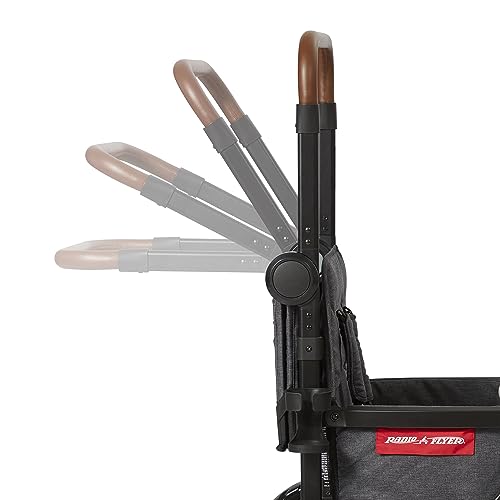 Carriola Vagón Radio Flyer Voya Gris con Asientos Doble Face-to-Face y Capota Ajustable para Protección UV