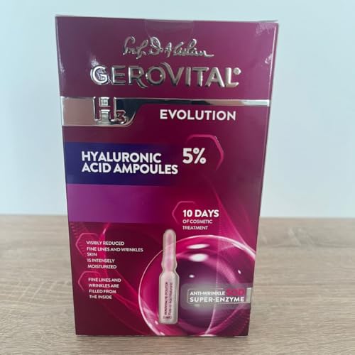 GEROVITAL H3 EVOLUTION Hyaluronic Acid Ampoules with Superoxide Dismutase for Anti-Aging, 2ml x 10
