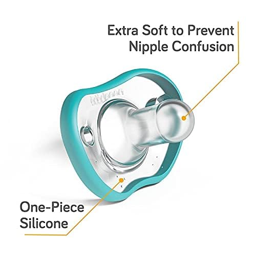 Chupón de Silicón, Nanobébé de una Sola Pieza de 0 a 3 meses 2 pack Color Verde