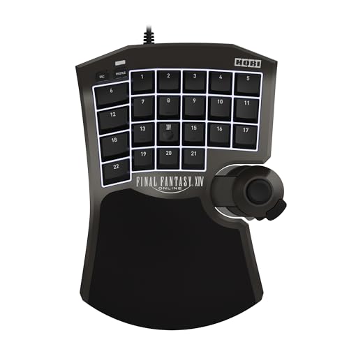 HORI Tactical Assault Commander F14 (Final Fantasy XIV Black Edition) for PC (Windows 11/10), PS5, and PS4 - Officially Licensed by Square Enix