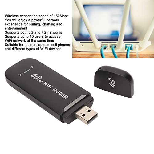 Adaptador WiFi USB POCREATION Negro 4G LTE 150Mbps para la computadora portátil y Tableta