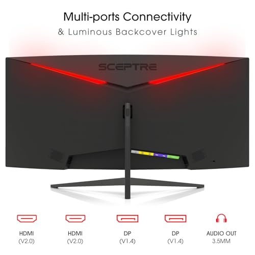 Sceptre - Monitor de Juego Curvado de 30 Pulgadas, 200 + Hz, Altavoces incorporados, 2560 x 1080p, HDMI, 2 DP x2 2025