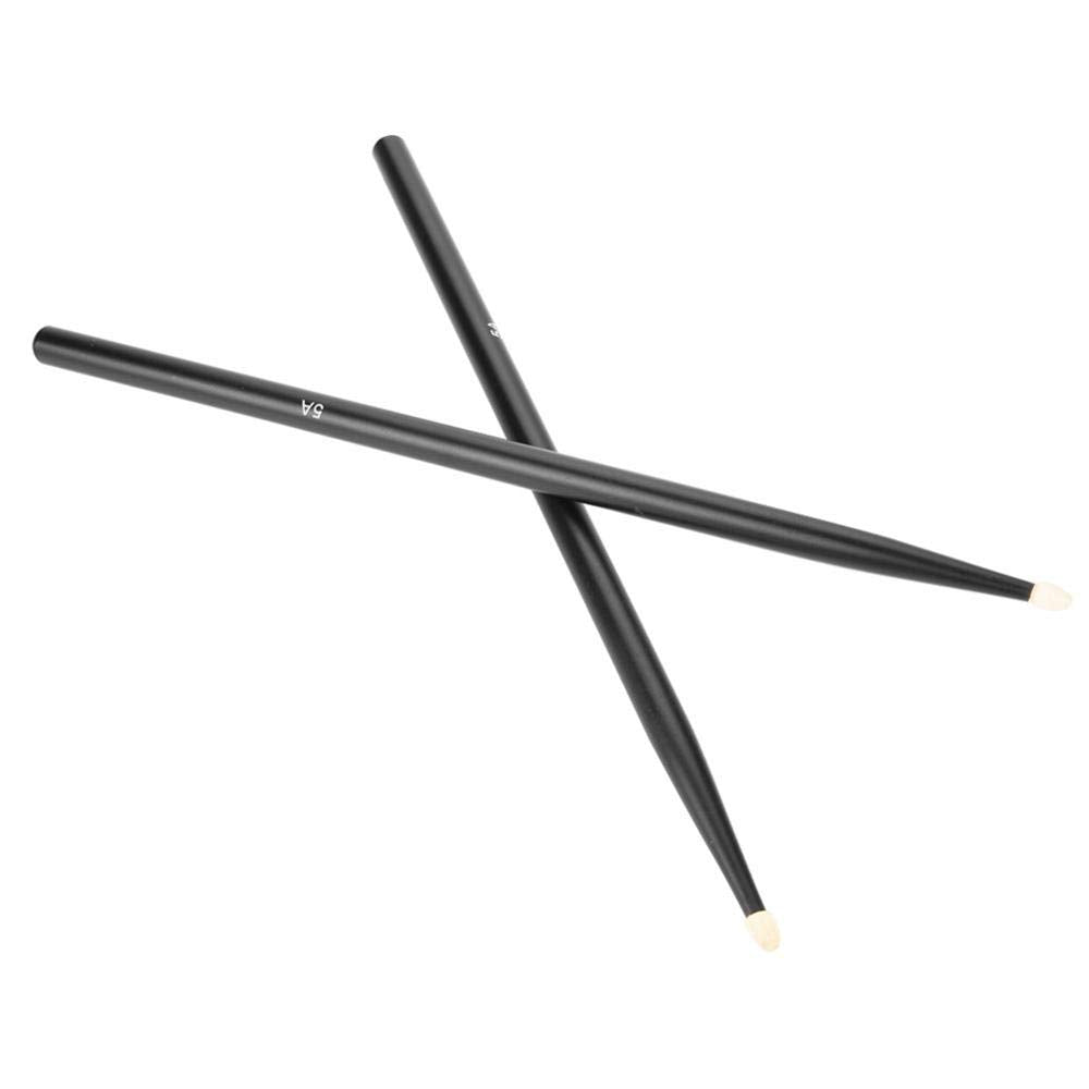 Baquetas de madera de arce, 1 par de baquetas 5A clásicas con punta de madera de arce para niños y adultos (negro)