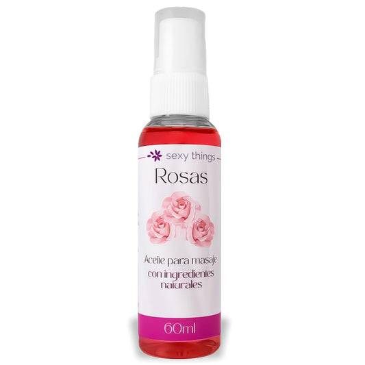 Aceite para Masaje Corporal Sexy Things Rosas con Ingredientes Naturales Ideal para Relajación en Pareja
