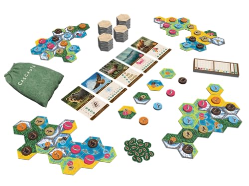 Alderac Entertainment Group (AEG) Cascadia: Juego de mesa para 1-4 jugadores, edad recomendada 12+, género Ecología, tema Cascadia, ecosistemas del noroeste Pacífico, tiempo de juego 30-45 minutos