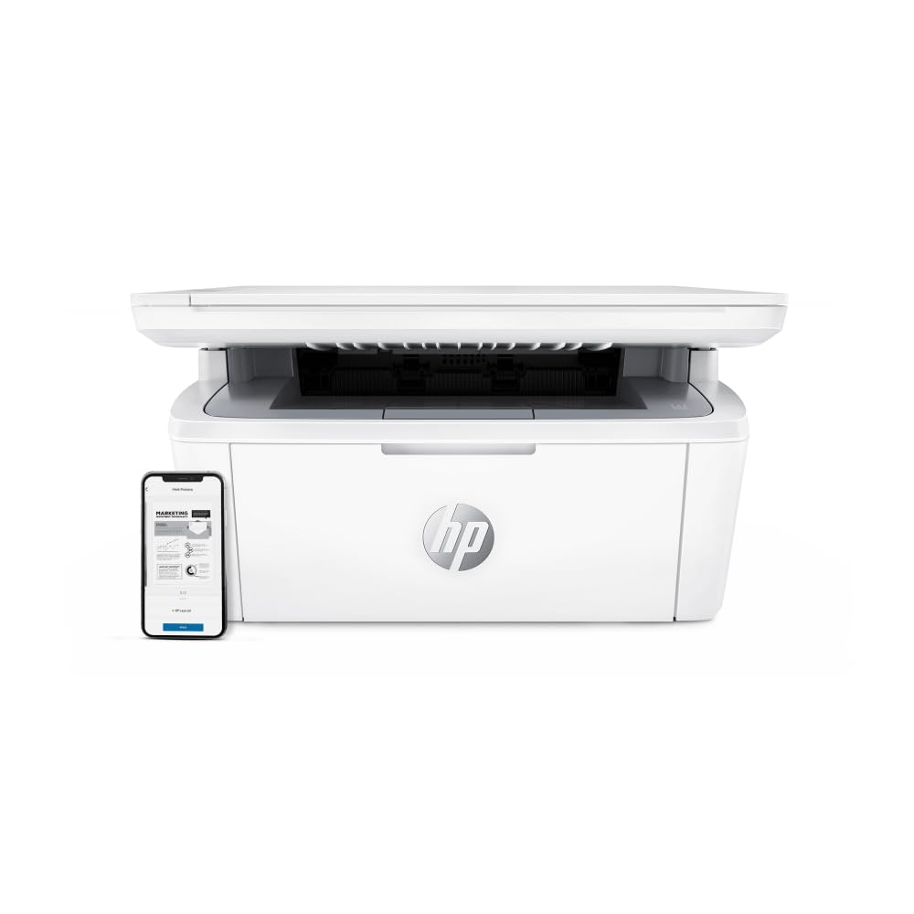 HP Impresora Multifuncional LaserJet M141W, Blanco y Negro, Impresora para Pequeñas oficinas, Impresión, Copia, escaneado, WiFi, USB, Smart App, Tamaño Compacto (7MD74A)