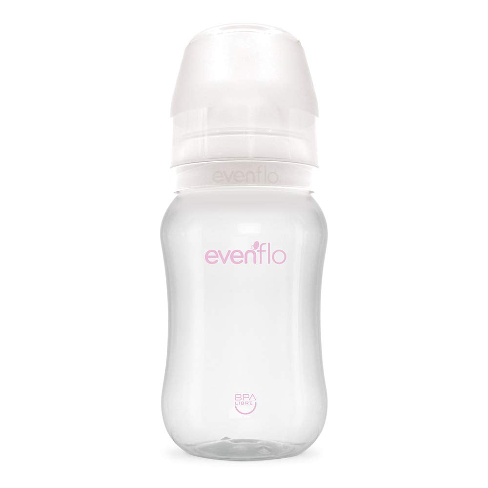 Biberón Evenflo Rosa Anticólicos Cuello Ancho para Niña