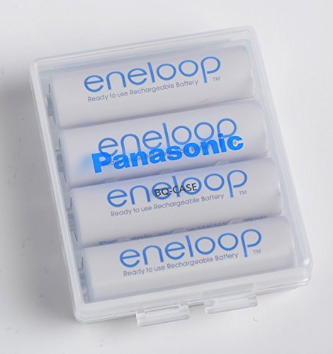 Cajas de Almacenamiento de Batería Panasonic Eneloop Blanco Capacidad 4AA o 5AAA, Paquete de 6