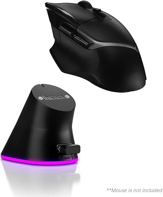 Base de carga RGB para mouse Logitech G PRO X Superlight DEX/2/1, G502, G502 X Plus, G502 X Lightspeed, G703, G703 Hero, G903, G PRO Wireless - Sistema de carga Powerplay para ratones de computadora