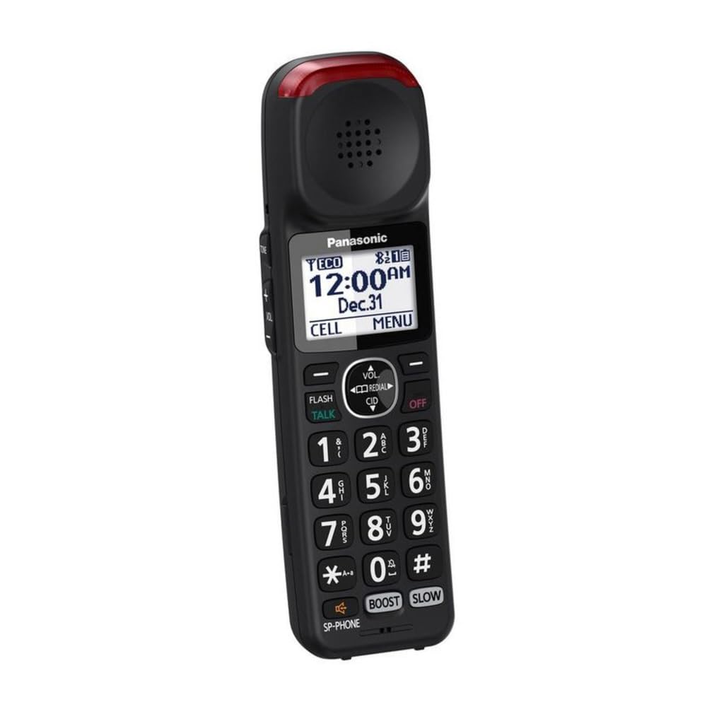 Panasonic KX-TGM430B Link2Cell Amplificador de Bluetooth teléfono inalámbrico con contestadora, 1 Auricular, Negro, Auricular Adicional Opcional para KX-TGM430B, Negro