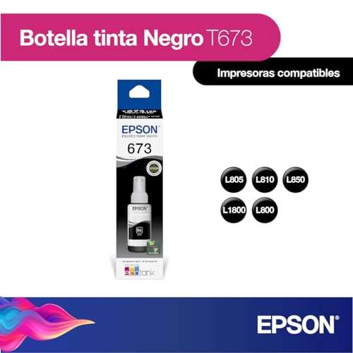 Botella de Tinta Epson Negro para Impresoras L805, L810, L850 y L1800