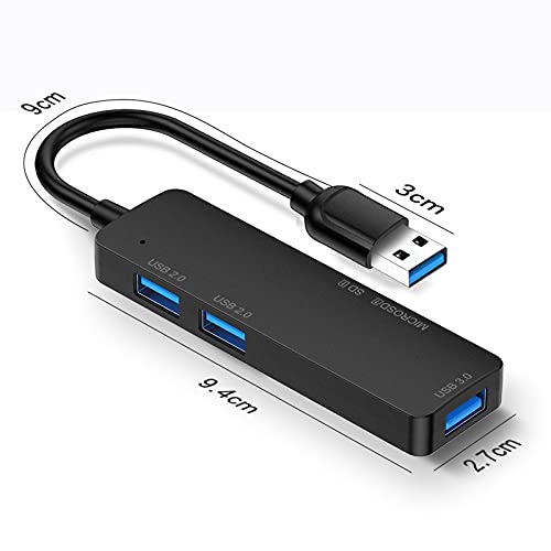 Hub USB 3.0 MORNWELL Negro 5 en 1 Portátil Compatible con Macbook, PC y Consolas