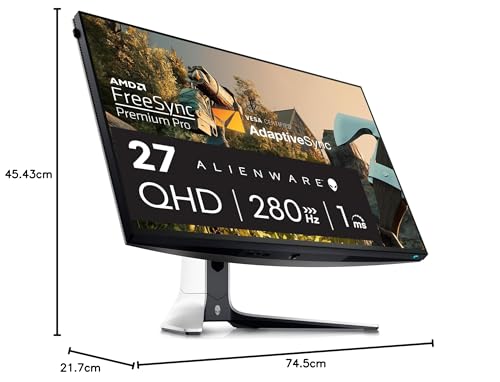 Alienware Monitor Gaming 27" AW2723DF QHD HDMI CP USB 280Hz Nvidia GSync FreeSync Premium Pro