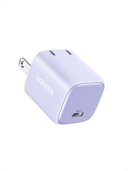 Cargador Tipo C UGREEN Nexode Púrpura Carga Rápida 30W GAN Portátil