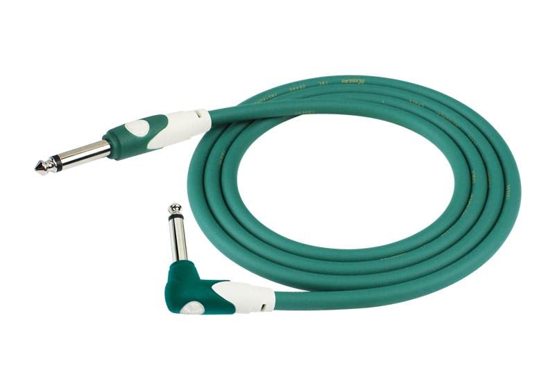 Cable para instrumento Kirlin profesional, 10 metros plug 1/4 escuadra, LGI202 colores (Verde)