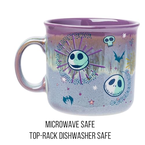 Taza de Cerámica Silver Buffalo Disney Nightmare Before Christmas Jack Skellington Mystic Opulence Reactive Glaze 20 Onzas