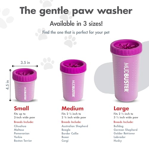 Dexas MudBuster Limpiador portátil para Patas de Perro, pequeño, Fucsia, Accesorio para Mascotas de Calidad Premium