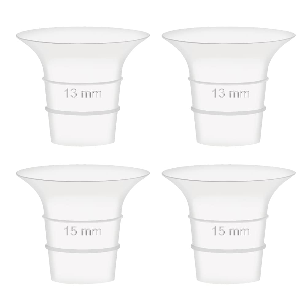 Inserto de embudo Maymom (13 y 15 mm) compatible con Elvie Single/Double Electric y copa portátil Stride de 24 mm. No es una pieza de repuesto original.