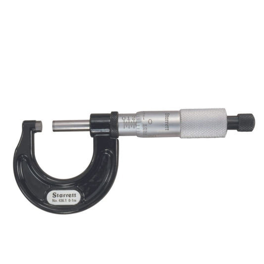 Micrómetro Exterior Starrett Satinado con Caras Microsolapadas y Ajuste Rápido